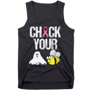 Check Your Boo Bees Funny Breast Cancer Halloween Gift Tank Top