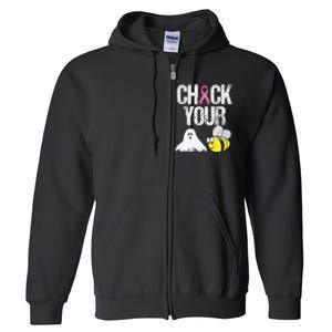 Check Your Boo Bees Funny Breast Cancer Halloween Gift Full Zip Hoodie