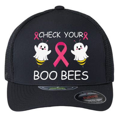 Check Your Boo Bees Funny Breast Cancer Awareness Women Gift Flexfit Unipanel Trucker Cap