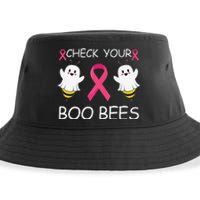 Check Your Boo Bees Funny Breast Cancer Awareness Women Gift Sustainable Bucket Hat