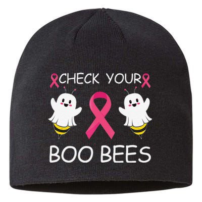 Check Your Boo Bees Funny Breast Cancer Awareness Women Gift Sustainable Beanie