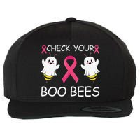 Check Your Boo Bees Funny Breast Cancer Awareness Women Gift Wool Snapback Cap