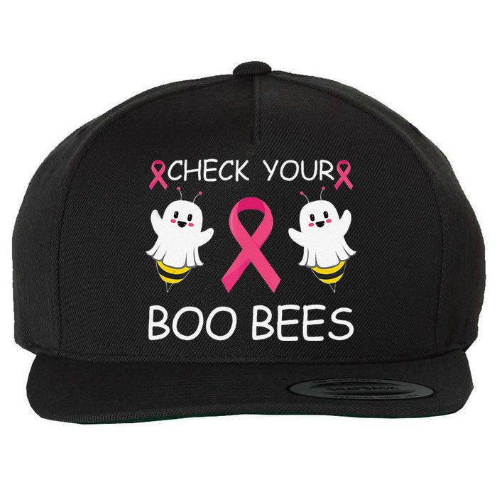 Check Your Boo Bees Funny Breast Cancer Awareness Women Gift Wool Snapback Cap