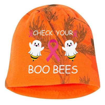 Check Your Boo Bees Funny Breast Cancer Awareness Women Gift Kati - Camo Knit Beanie