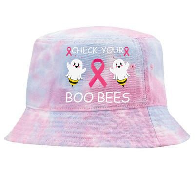 Check Your Boo Bees Funny Breast Cancer Awareness Women Gift Tie-Dyed Bucket Hat