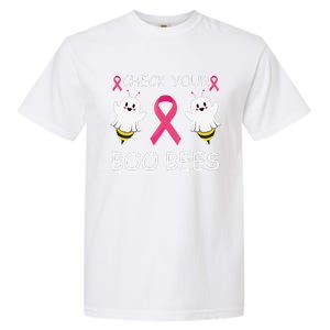 Check Your Boo Bees Funny Breast Cancer Awareness Women Gift Garment-Dyed Heavyweight T-Shirt