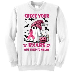 Check Your Boo Breast Cancer Halloween Sweatshirt