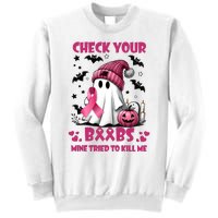 Check Your Boo Breast Cancer Halloween Sweatshirt