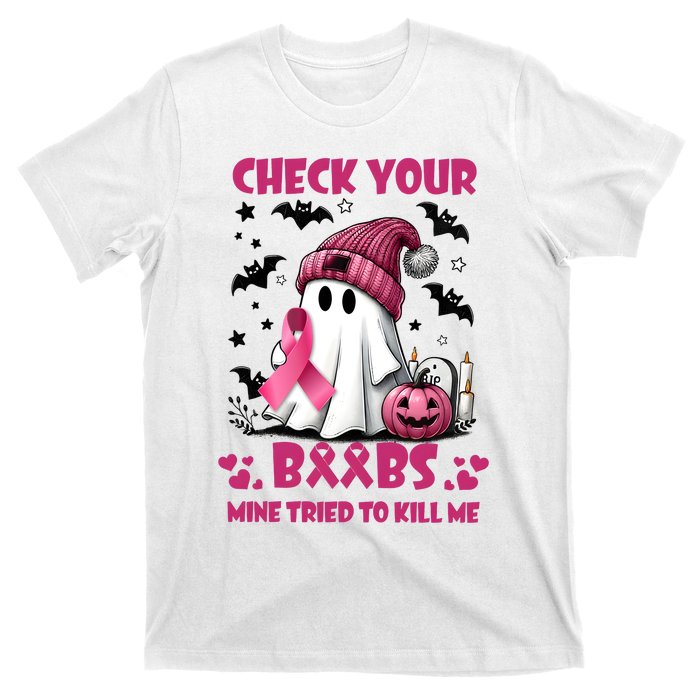 Check Your Boo Breast Cancer Halloween T-Shirt