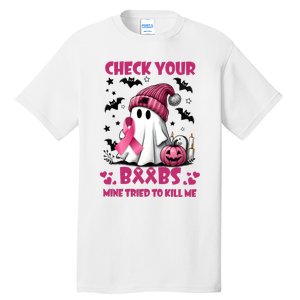 Check Your Boo Breast Cancer Halloween Tall T-Shirt