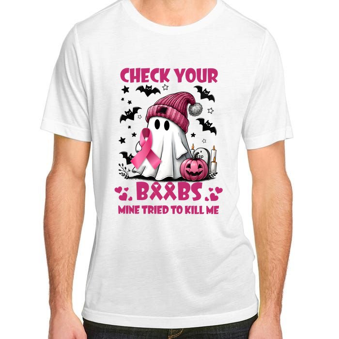 Check Your Boo Breast Cancer Halloween Adult ChromaSoft Performance T-Shirt