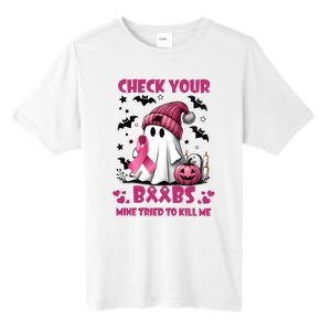 Check Your Boo Breast Cancer Halloween Tall Fusion ChromaSoft Performance T-Shirt