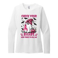 Check Your Boo Breast Cancer Halloween Womens CVC Long Sleeve Shirt