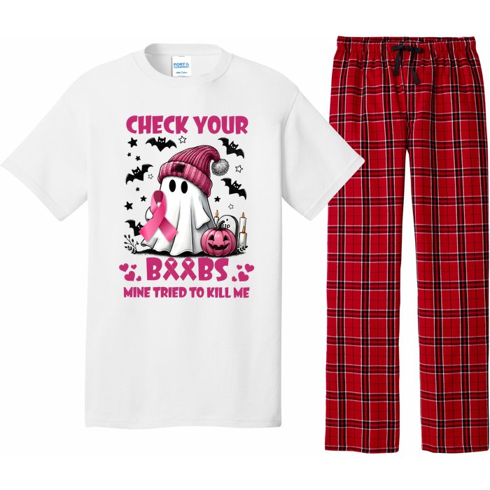 Check Your Boo Breast Cancer Halloween Pajama Set