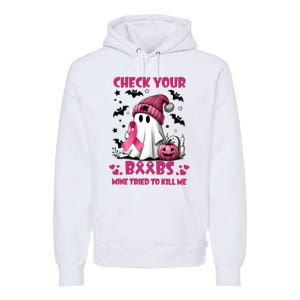 Check Your Boo Breast Cancer Halloween Premium Hoodie