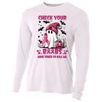 Check Your Boo Breast Cancer Halloween Cooling Performance Long Sleeve Crew