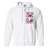 Check Your Boo Breast Cancer Halloween Full Zip Hoodie