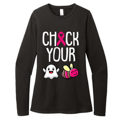 Check Your Boo Bees Breast Cancer Awareness Warrior Survivor Womens CVC Long Sleeve Shirt