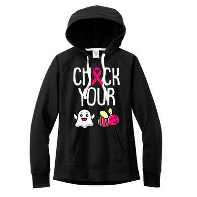 Check Your Boo Bees Breast Cancer Awareness Warrior Survivor Women's Fleece Hoodie