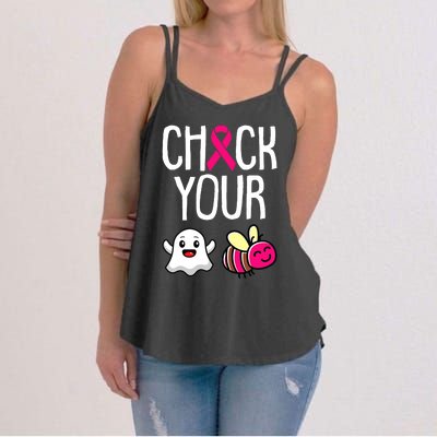 Check Your Boo Bees Breast Cancer Awareness Warrior Survivor Women's Strappy Tank