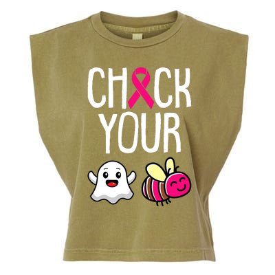 Check Your Boo Bees Breast Cancer Awareness Warrior Survivor Garment-Dyed Women's Muscle Tee