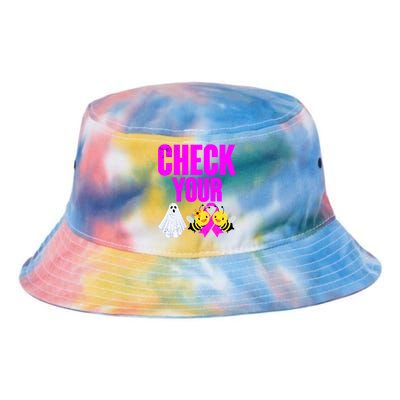 Check Your Boo Bees Breast Cancer Halloween Cute Tie Dye Newport Bucket Hat