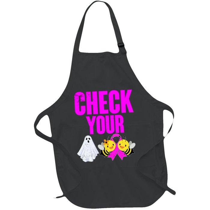 Check Your Boo Bees Breast Cancer Halloween Cute Apron