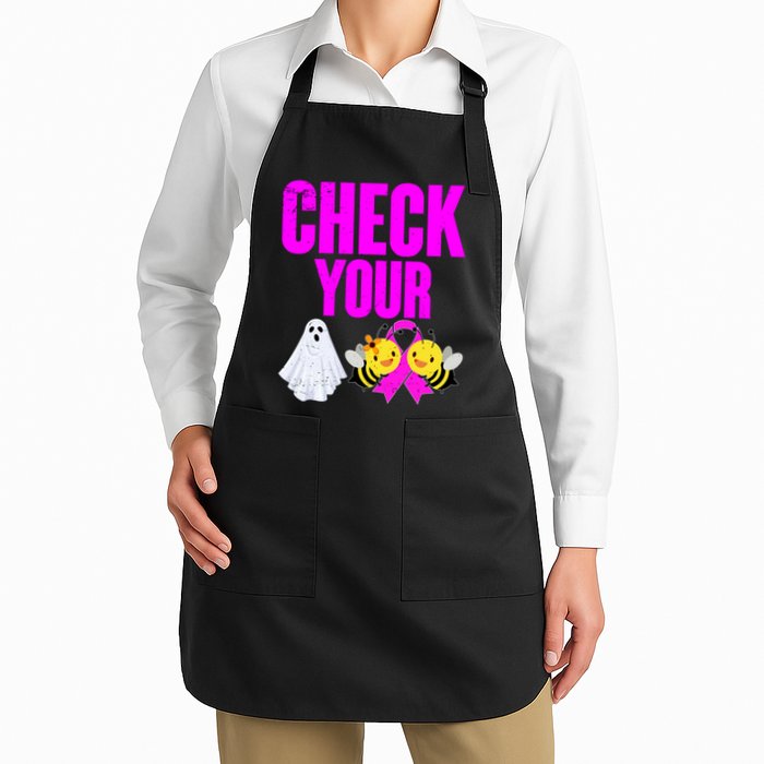 Check Your Boo Bees Breast Cancer Halloween Cute Apron