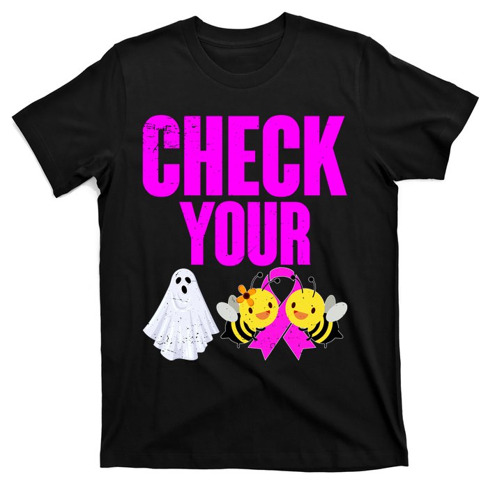 Check Your Boo Bees Breast Cancer Halloween Cute T-Shirt