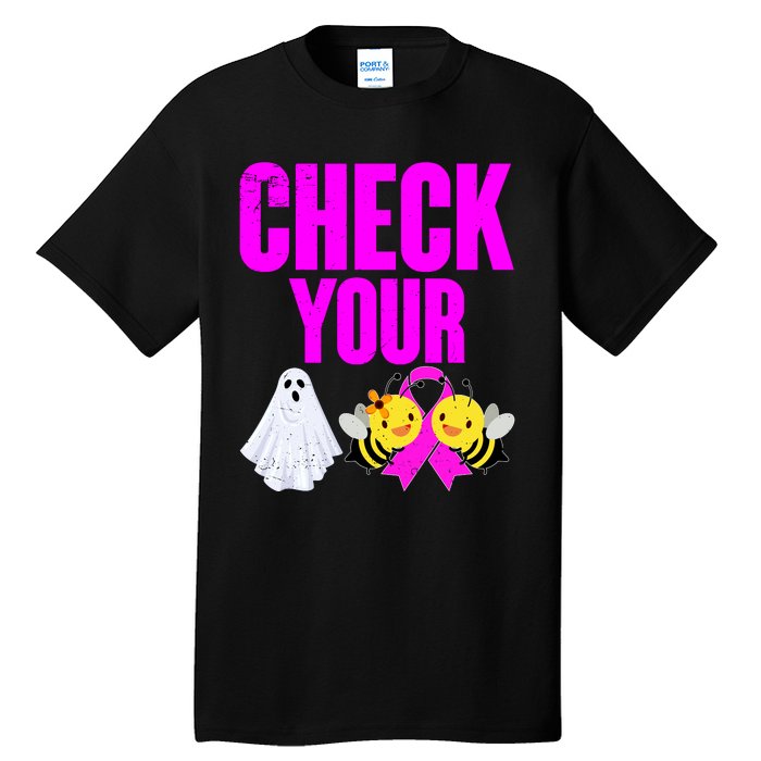 Check Your Boo Bees Breast Cancer Halloween Cute Tall T-Shirt