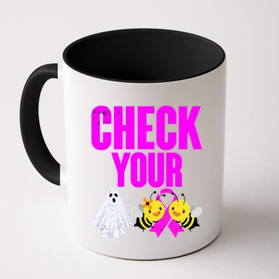 Check Your Boo Bees Breast Cancer Halloween Cute Mug