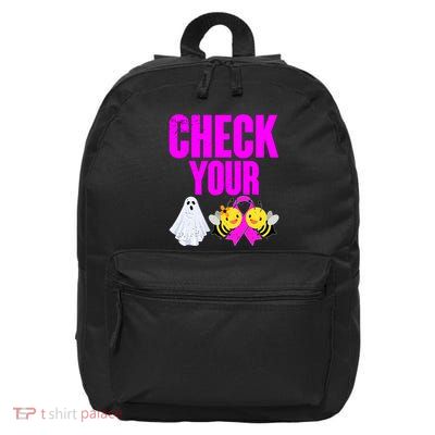 Check Your Boo Bees Breast Cancer Halloween Cute 16 in Basic Backpack