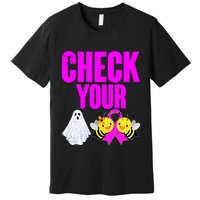 Check Your Boo Bees Breast Cancer Halloween Cute Premium T-Shirt