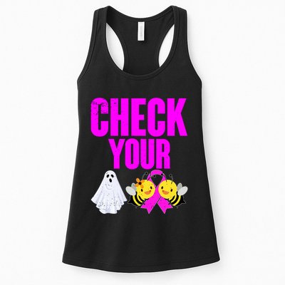 Check Your Boo Bees Breast Cancer Halloween Cute Womens Tank Top