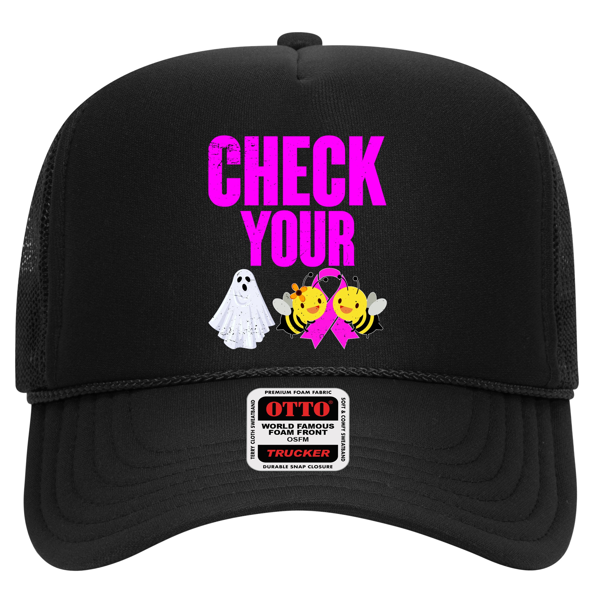 Check Your Boo Bees Breast Cancer Halloween Cute Hat