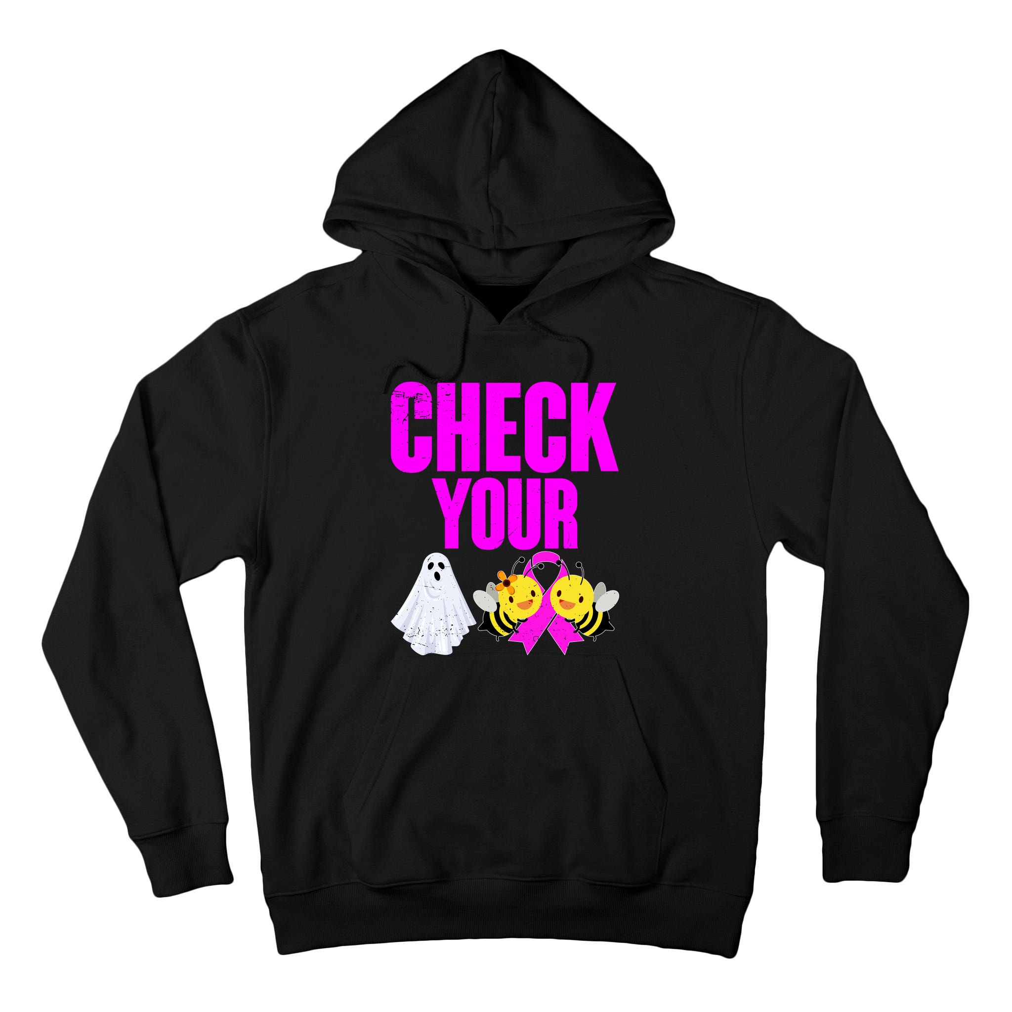 Check Your Boo Bees Breast Cancer Halloween Cute Tall Hoodie