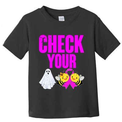 Check Your Boo Bees Breast Cancer Halloween Cute Toddler T-Shirt