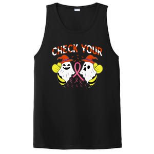 Check Your Boo Bees Breast Cancer Ghost Halloween Funny Gift PosiCharge Competitor Tank