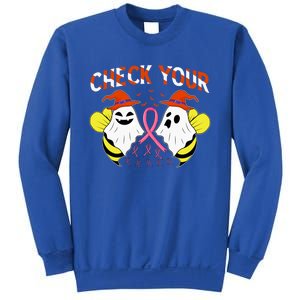 Check Your Boo Bees Breast Cancer Ghost Halloween Funny Gift Sweatshirt