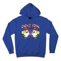 Check Your Boo Bees Breast Cancer Ghost Halloween Funny Gift Tall Hoodie