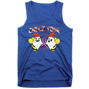 Check Your Boo Bees Breast Cancer Ghost Halloween Funny Gift Tank Top