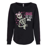 Check Your Boobs Mine Tried To Kill Mehalloween Ribbon Womens California Wash Sweatshirt