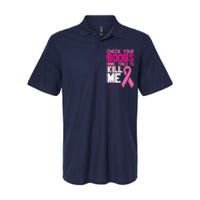 Check Your Boobs Mine Tried To Kill Me Breast Cancer Softstyle Adult Sport Polo