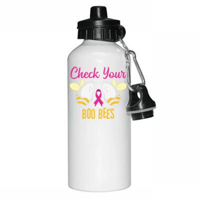 Check Your Boo Bees Breast Cancer Squad Tribe Great Gift Aluminum Water Bottle 