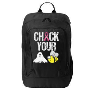 Check Your Boo Bees Funny Breast Cancer Halloween Gift City Backpack