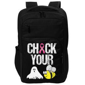 Check Your Boo Bees Funny Breast Cancer Halloween Gift Impact Tech Backpack