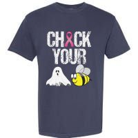 Check Your Boo Bees Funny Breast Cancer Halloween Gift Garment-Dyed Heavyweight T-Shirt