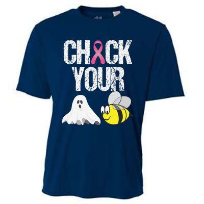 Check Your Boo Bees Funny Breast Cancer Halloween Gift Cooling Performance Crew T-Shirt