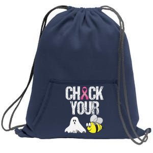 Check Your Boo Bees Funny Breast Cancer Halloween Gift Sweatshirt Cinch Pack Bag