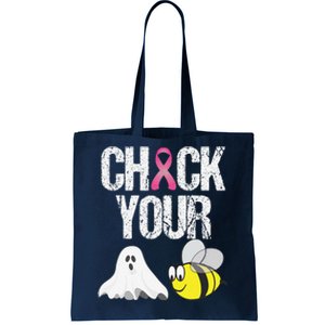 Check Your Boo Bees Funny Breast Cancer Halloween Gift Tote Bag